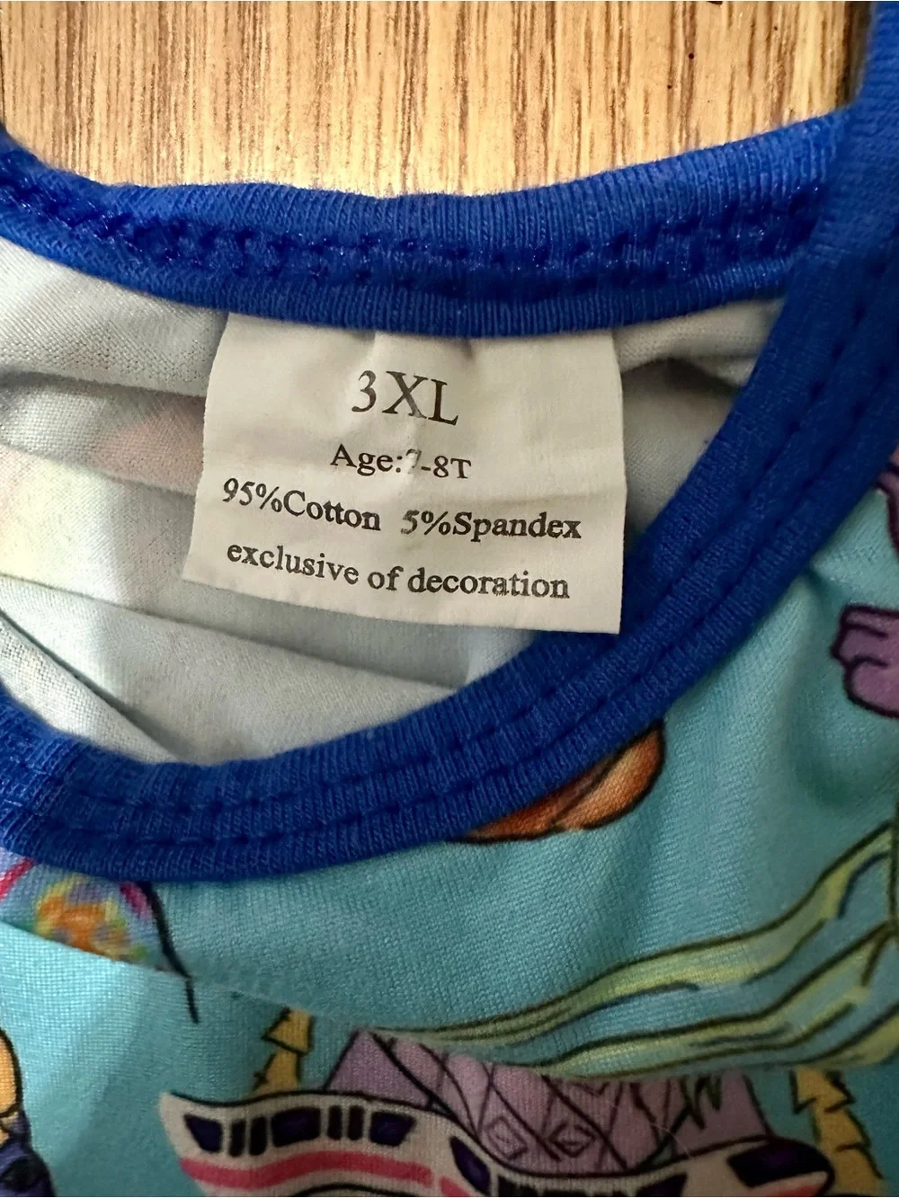 Blue Flutter Sleeve Epcot Print Dress